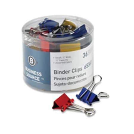 Business Source BSN65360 Binder Clips; Mini; .56 In. W; .25 In. Capacity; 100-PK; Assorted